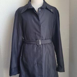 Huckleberry Kooki Child's Chic Black Trench Coat Minimalist Elegant Luxury Party